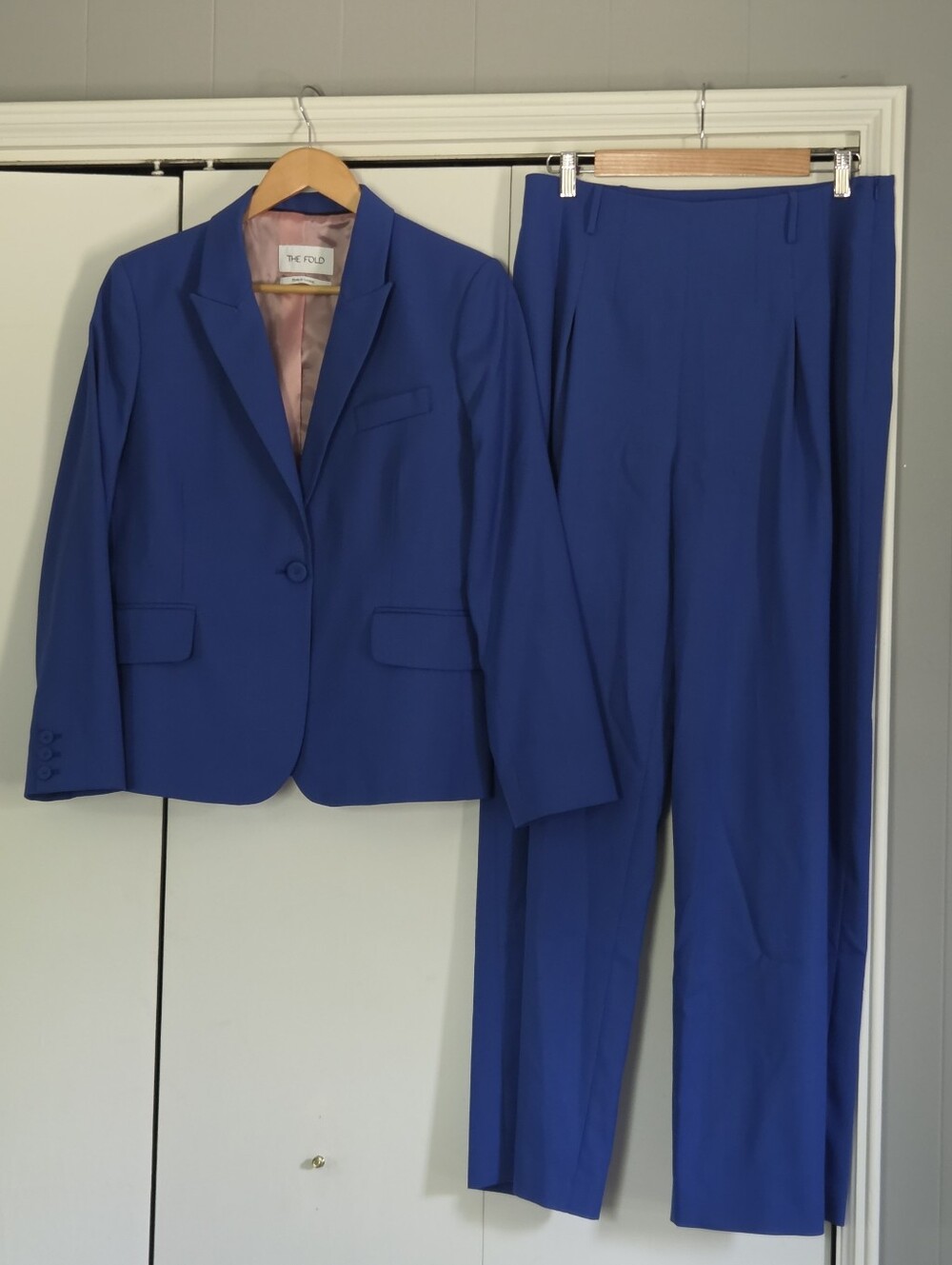 The Fold London Women's Royal Blue Two-Piece Suit Jacket & Pants